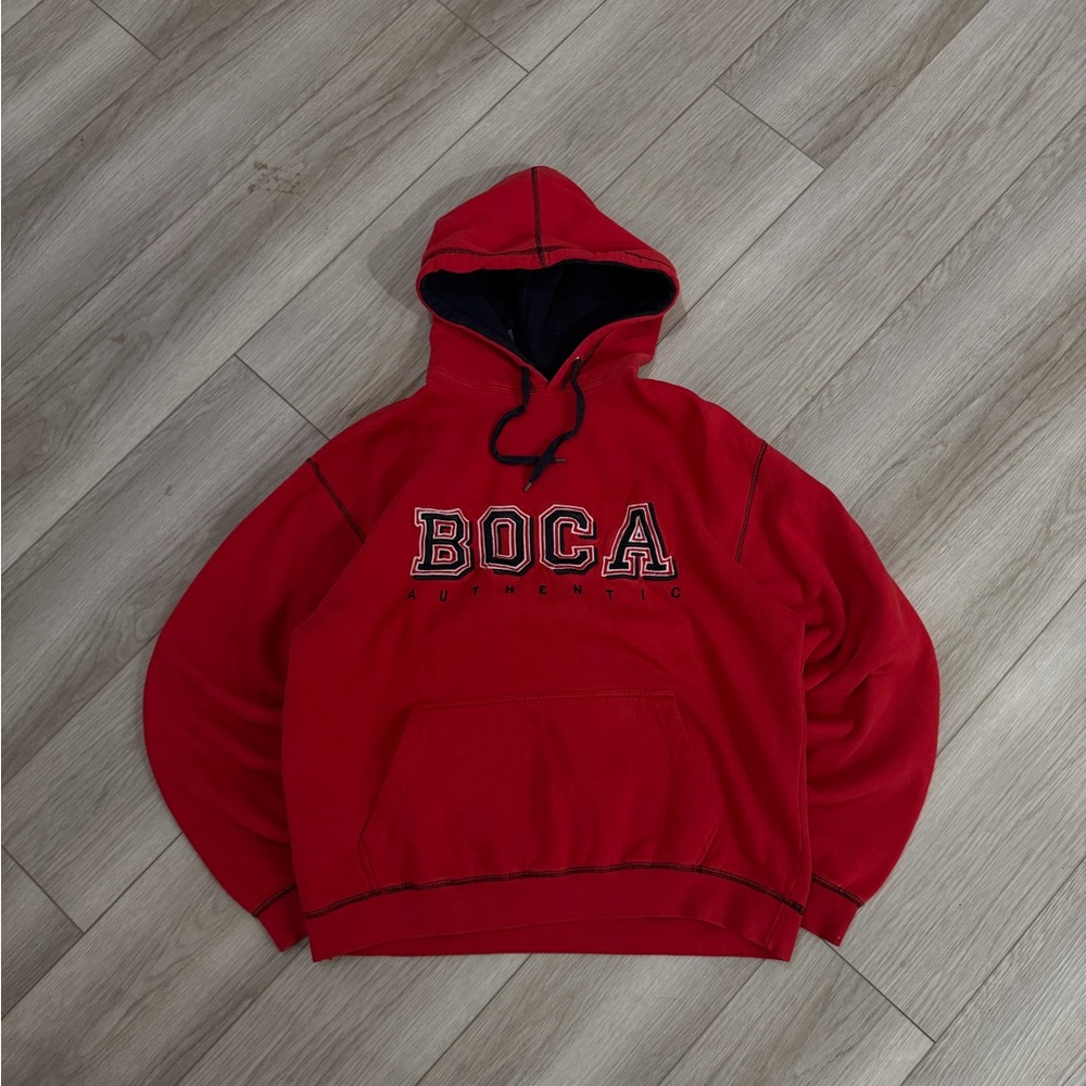 Vintage Y2K Essential Red Boca Authentic Hoodie